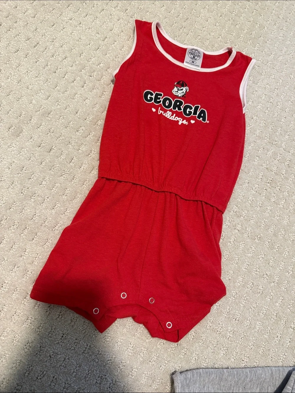 Rivalry Threads Red Georgia Bulldogs Girls' One-Piece Pajama